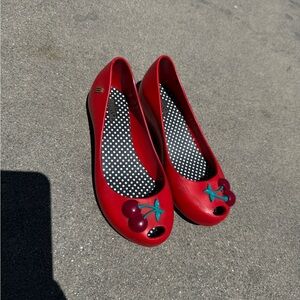 Kids Red Cherry Flats